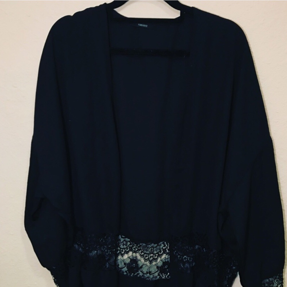 Black lace kimono